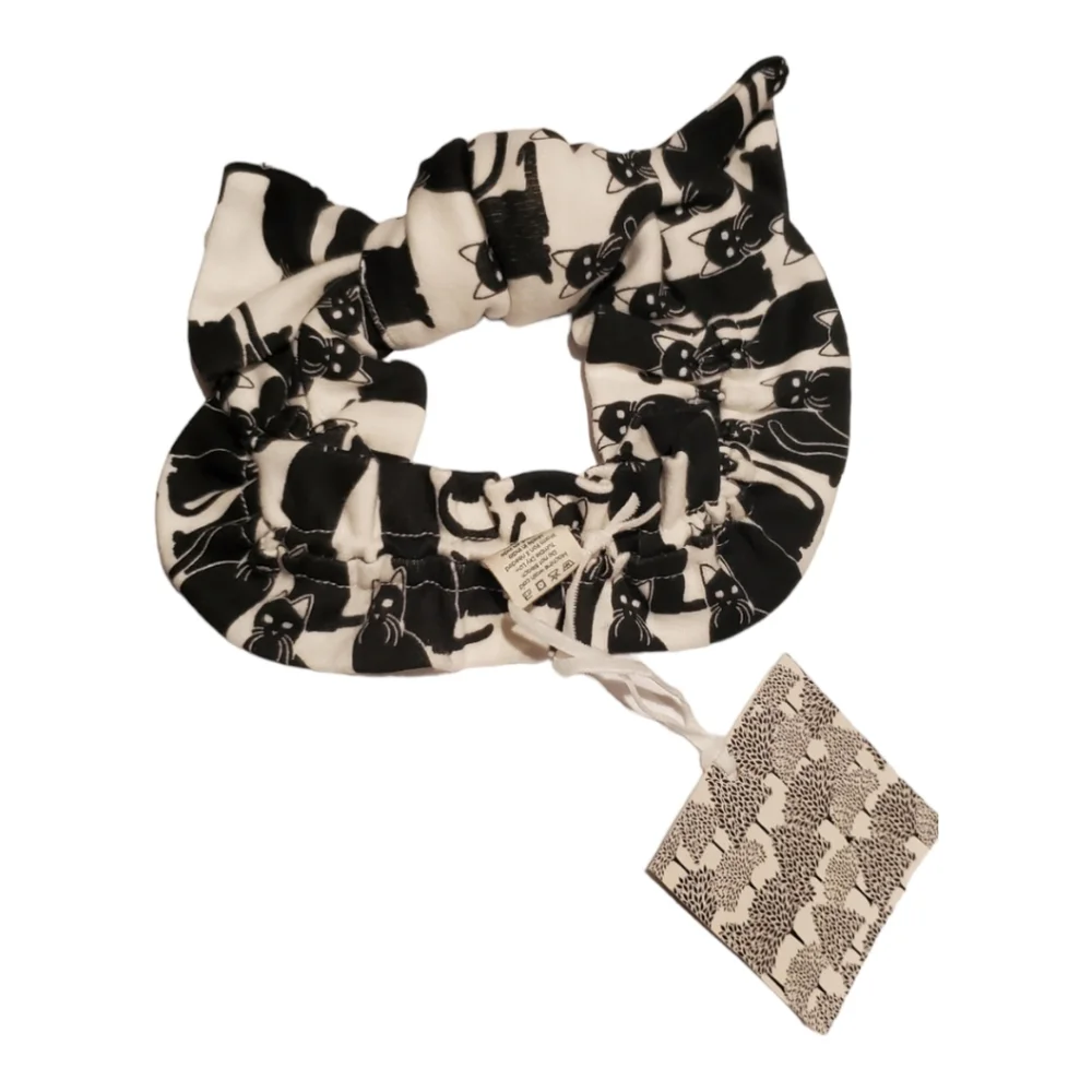 NWT Kate Quinn Bamboo Black Cat Large Bow Elastic Headband